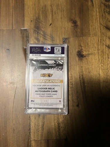 PSA 8 CAMERON GRIMES AUTO LADDER RELIC 1/1 2021 WWE FULLY LOADED  - Picture 2 of 2