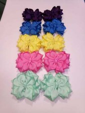 2pcs 3inch Hair Bows Toddlers Girls Purple,Pink,Blue,White,Yellow