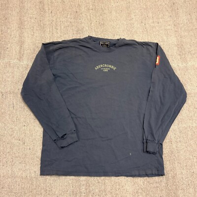 Vintage Abercrombie & Fitch Shirt Mens Medium Blue 1990s