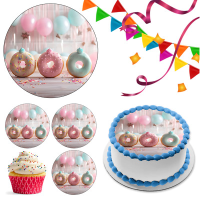 Donut Tortenaufleger Party Deko essbar Geburtstag Geschenk Feier Cupcake