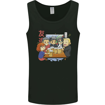 Chibi Anime Freunde Trinken Bier Herren Tanktop