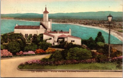 Vintage Postcard Hand Colored Albertype La Venta Inn Palos Verdes California B1