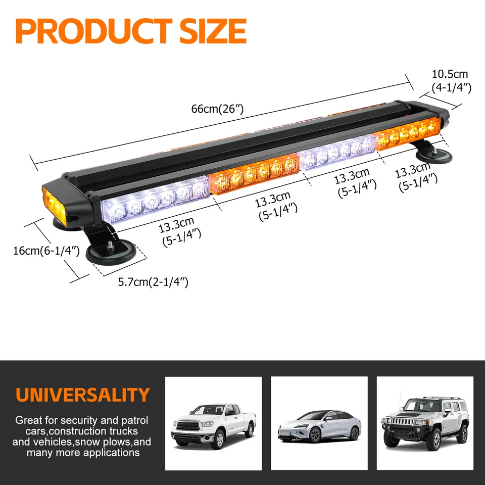 Barra de luz estroboscópica 54 LED techo doble lado advertencia de emergencia para Hyundai Tucson Foto 2 de 4
