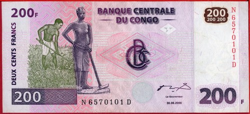 CONGO 200 FRANCOS 30 6 2000 P 95 XF envío gratis a partir de 100$ - Imagen 2 de 3