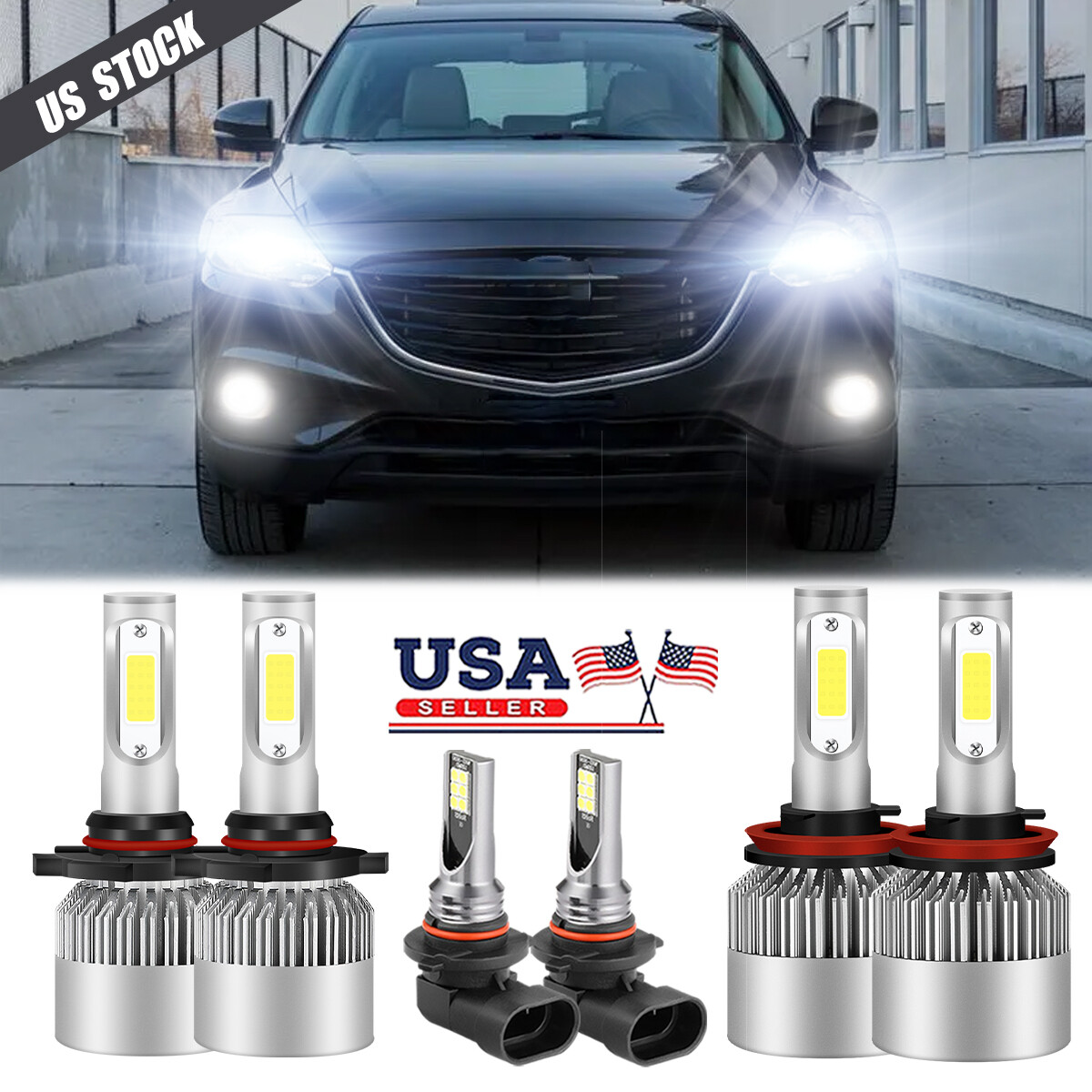 FOR Mazda CX-9 2007-2012 6X Combo LED Headlight High Low Beam +