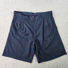 Nike Golf Shorts Men 37x9 Navy Blue Dri-Fit Bermuda Pleated Ribbed 186264 Tag 38