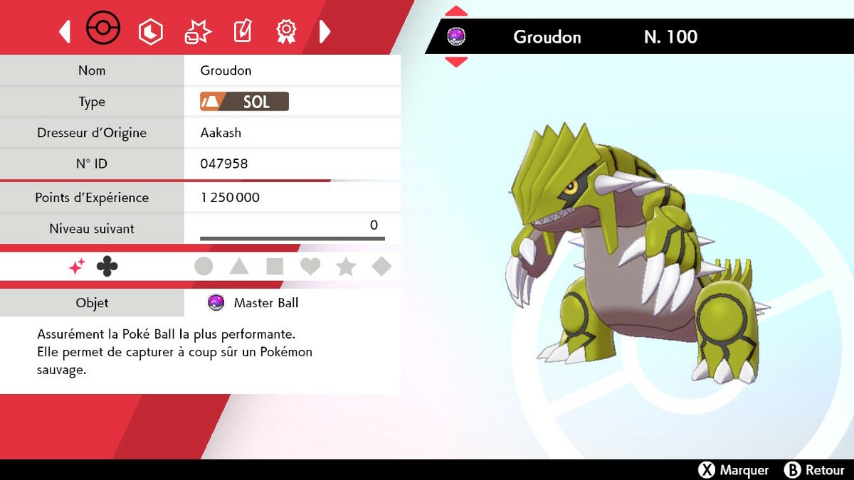 Pokemon GROUDON SHINY 6IV - Pour Pokémon Diamant Étincelant / Perle Scintillante (Nintendo Switch)