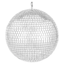Mirror Disco Ball 12 Inch Silver Party Disco Ball with Hanging Ring