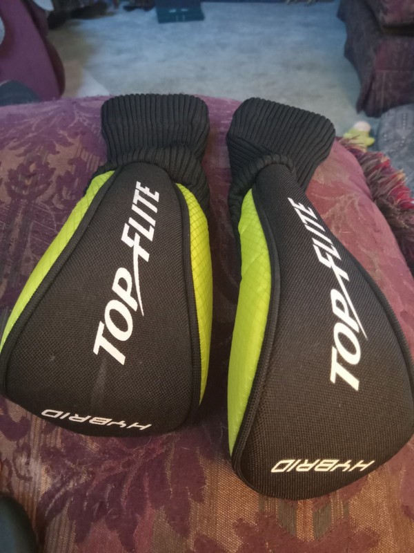 Top Flite Hybrid Headcovers 2 Used Excellent Condition  Black And Neon Green 