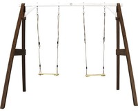Doppelschaukel Axi Holz Braun Weiß