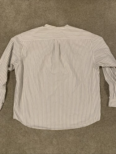 Eddie Bauer Langarm Button Down Hemd gebänderter Kragen Herren XL gestreift Leinen - Bild 7 von 7
