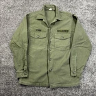 Vintage 70s OG-107 Sateen Shirt Men’s Medium 15.5x33 Green Army Vietnam Military