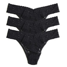 hanky panky - Signature Lace Original Rise Thongs One Size, Black/Black/Black