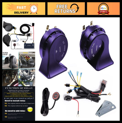 Super Loud 12V Train Horn Kit - Waterproof Dual Tone Electric Snail Horns for Tr