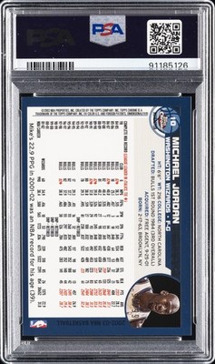 2002 TOPPS CHROME BLACK REFRACTOR #10 MICHAEL JORDAN 93/99 PSA 10