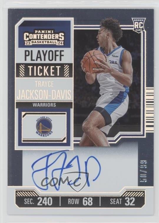 2023 Panini Contenders Playoff Ticket 50/99 Trayce Jackson-Davis Rookie Auto RC