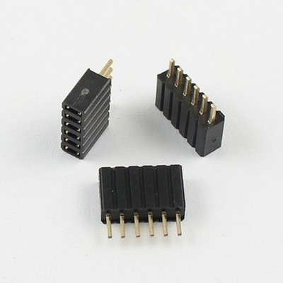 5Pcs Gold Plated 1.27mm Pitch Single Row Female 6 Pin Header Strip PH:4.6mm #zc