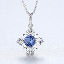 925 Sterling Silver Pave CZ Snowflake Pendant Necklace 16"-18" Christmas Gifts