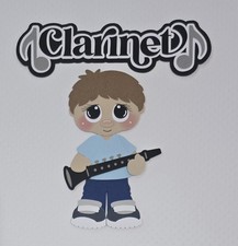 Clarinet Boy Set Brown Hair. Scrapbook, Card making Paper Piecing.