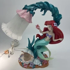 Vintage 2004 Disney Little Mermaid Ariel Seaflower Serenade Lamp W/ Night-light