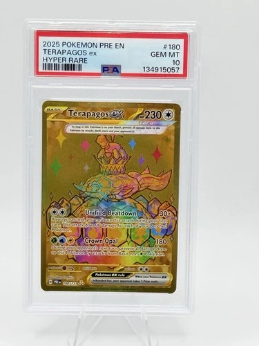 Pokemon PSA 10 Terapagos ex 180/131 Prismatic Evolutions Holo Gold Hyper Rare