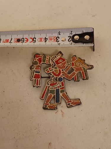 * Massive Azteken Brosche & Anhänger Silber 925 TOP aus Nachlass - Bild 3 von 12