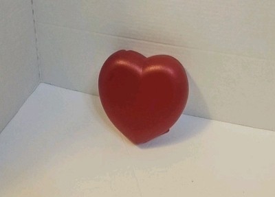 TUPPERWARE Heart Shaped Snack Treat Toy Keeper One Piece Hinged Container Red