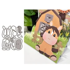 Cute Horse Metal Cutting Dies Embossing Stencil Album Scrapbooking Paper Crafts