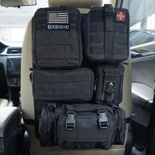 Universal Tactical Car Seat Back Organizer Bag Tactical Molle Vehicle Organiz...