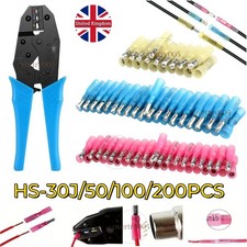 50/200X Male Female Heat Shrink Bullet Crimp Terminals Waterproof Wire Connector