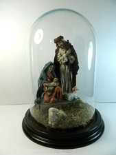 Natività in Campana di Vetro Cm 25x33 Presepe Sacra Famiglia Pastori Idea Regalo