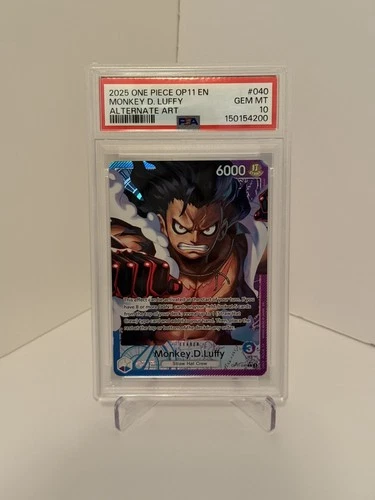 Monkey.D.Luffy OP11-040 Alt Art Leader A Fist of Divine Speed - One Piece PSA 10