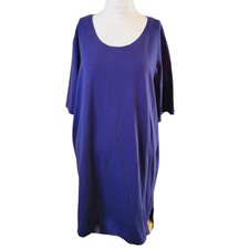 Eileen Fisher Large Dress Tunic stretch soft organic cotton scoop round neck