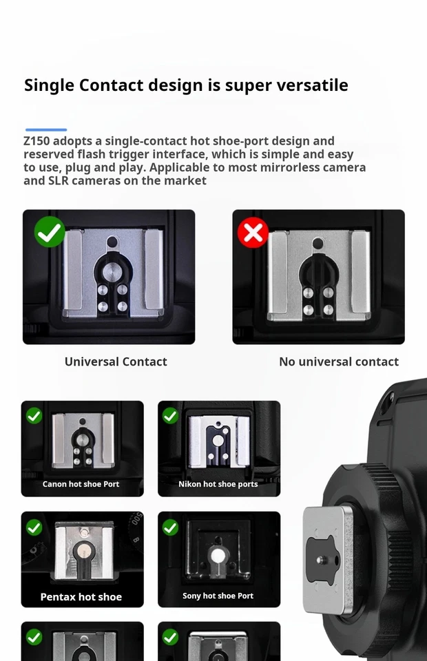 NEEWER Z150 Mini Flash Light Speedlite for Canon Sony Fujifilm Nikon Camera - Image 4 of 4