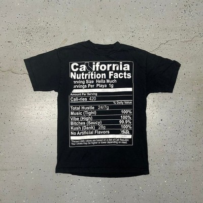 Y2K California Nutrition Facts cotton t-shirt 