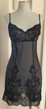 Vintage Natori black Slip Chemise Nightie Size Small