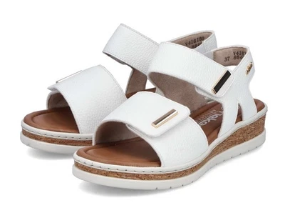 Rieker Sandale Weiß Riemchensandale Klettverschluss Keilsandale Sommerschuh - Bild 1 von 4