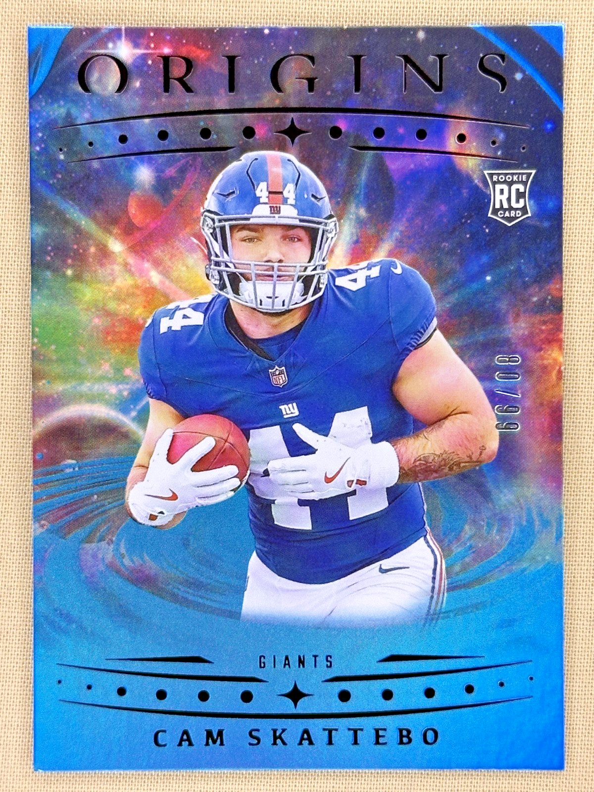 2025 Panini Origins Cam Skattebo RC Holo Turquoise /99 New York Giants #123