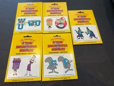 Vintage Rocky And Bullwinkle Temporary Tattoos Set By of 5 Very Rare