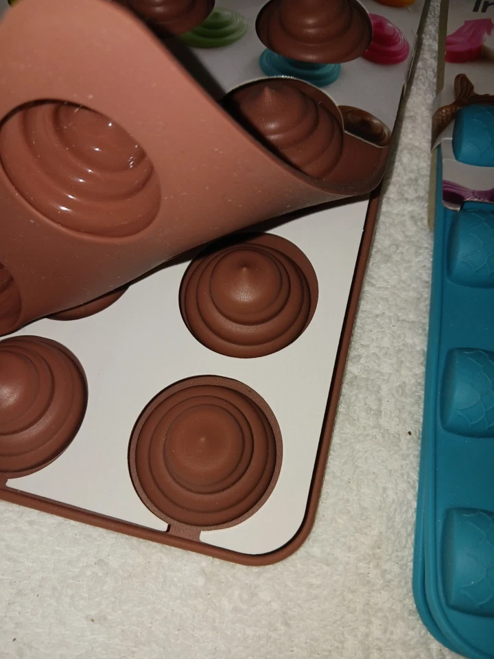 Candy Chocolate Silicone molds Trudeau. Mermaid Tail, Worms, Chocolate. 48 Total - Image 3 of 4