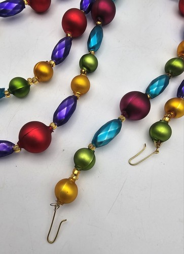 Vtg Mercury Glass Beaded Garland ~ 57" Assorted Sizes, Shapes & Colors (E) - Bild 2 von 6