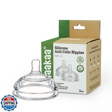 Haakaa Gen.3 Silicone Anti-Colic Baby Bottle Nipples - 100 Silicone Teat for