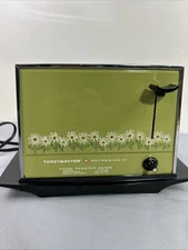 Vtg Toastmaster Sovereign IV Toaster Green with Flowers Chrome MCM *PLEASE READ*