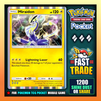 Pokemon TCG Pocket - Miraidon - Diamond 🔷 Paldean Wonders - English - Fast ✅
