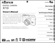 FujiFilm FinePix X10 Digital Camera Owner's Manual User Guide Instruction