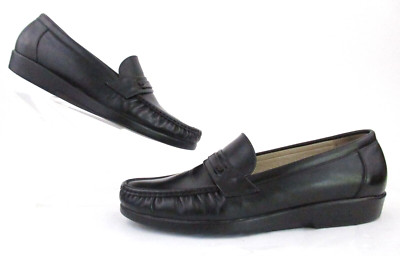 SAS Ace Slip On Mens Loafers Black Leather Sz 11.5 Near Mint  display picture 1