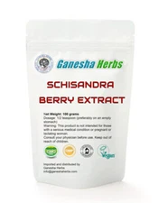 ORGANIC SCHIZANDRA (SCHISANDRA CHINENSIS EXTRACT POWDER 100 grams 9% Schisandrin