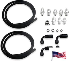 Universal Power Steering Pump Hose Kit Replace for GM LS Swap Pressure Return 