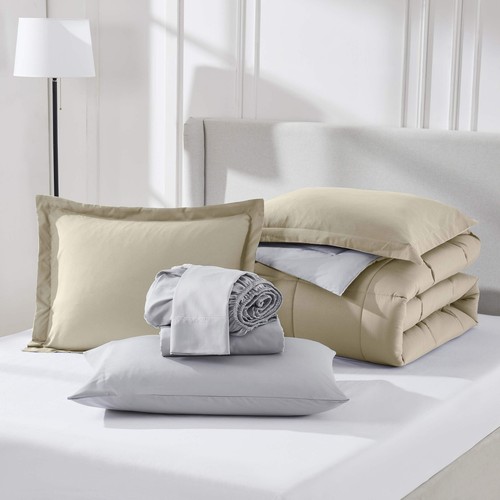 7 PC Reversible Bed in a Bag, Microfiber Comforter Set, lightweight & Breathable - Picture 6 of 79