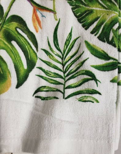 5 pc Same Printed Kitchen Towels Set, 15" x 25", LARGE GREEN LEAVES by KC - Picture 5 of 9
